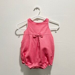 Brand New With Tag Janie and Jack Pink Baby Romper with Bow 6-12 months